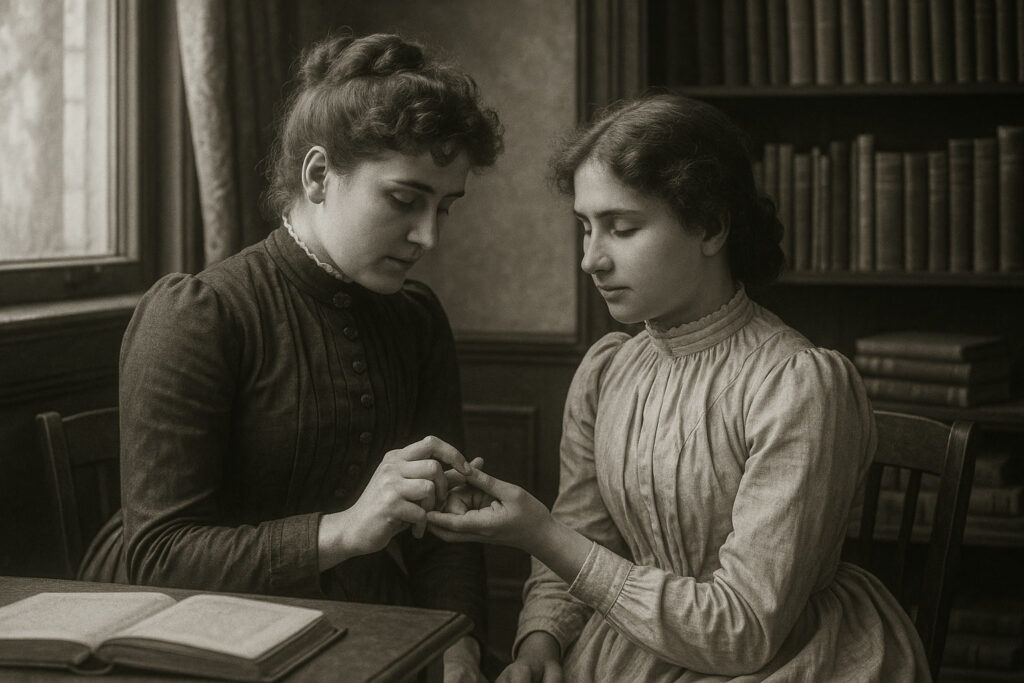 Helen Keller Learns the Meaning of "Water" — detail