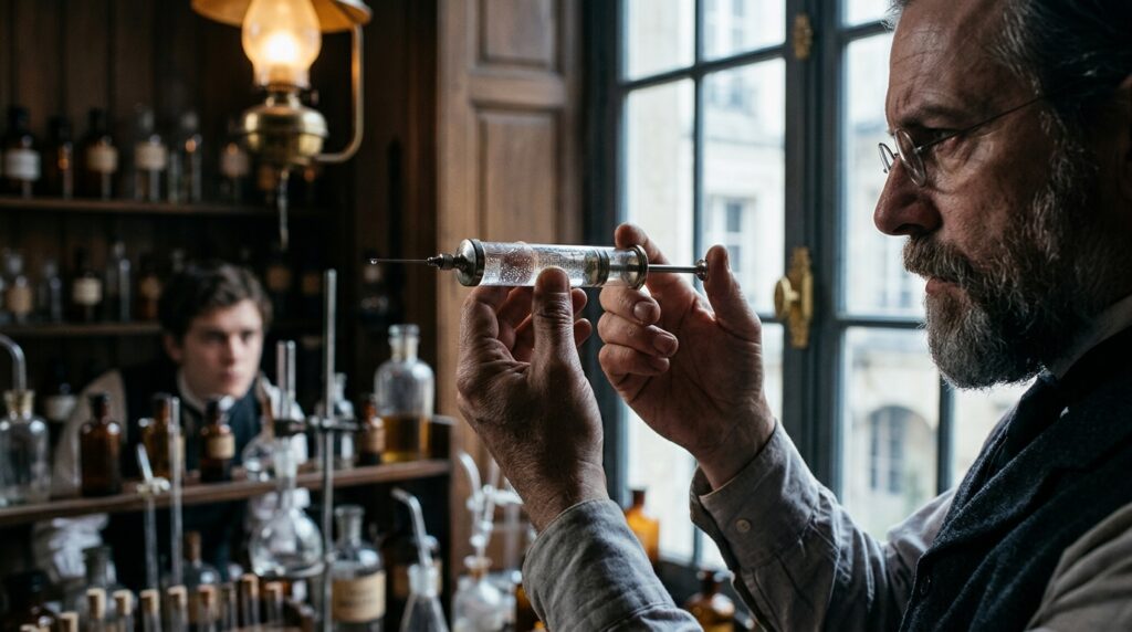 Pasteur Tests the Rabies Vaccine — detail