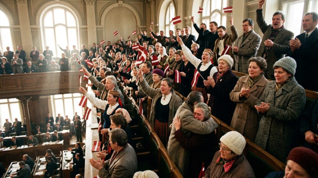 Restoration of Latvian Independence — May 4 Declaration — detail