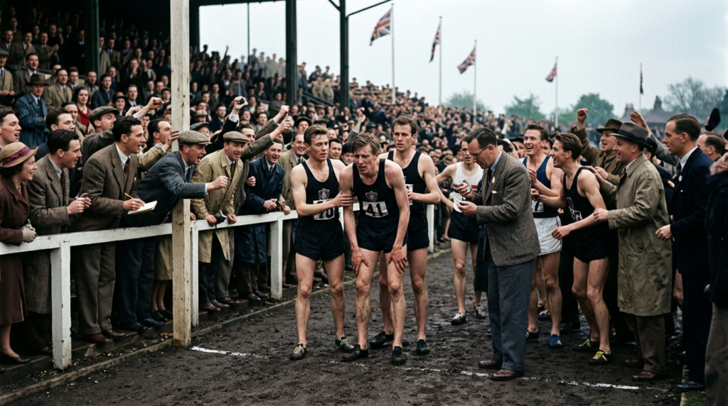 Roger Bannister Breaks the Four-Minute Mile — detail