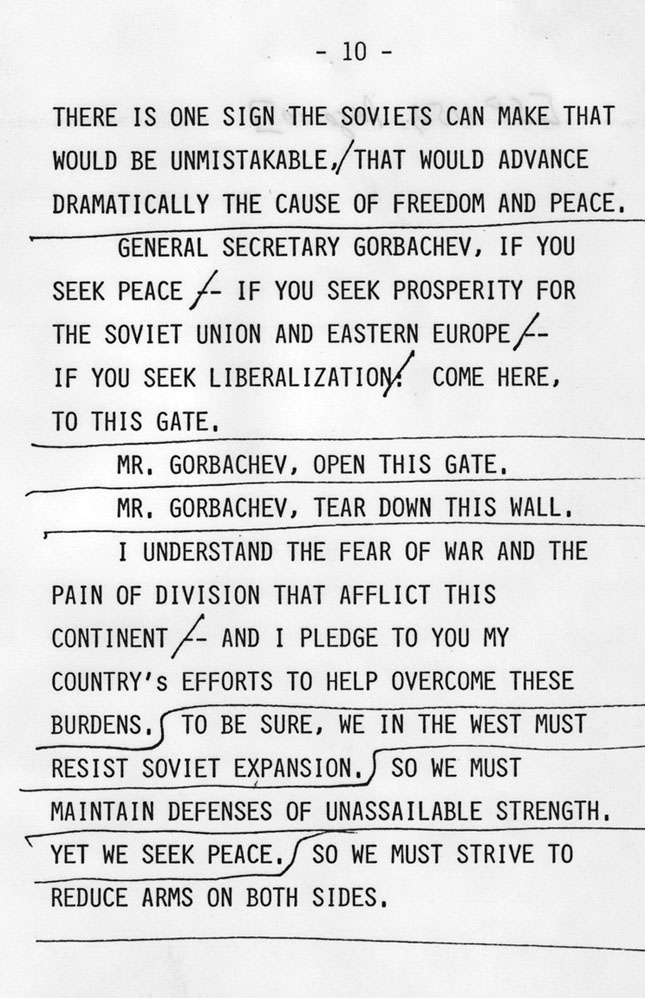 Reagan Challenges Gorbachev — 'Tear Down This Wall'