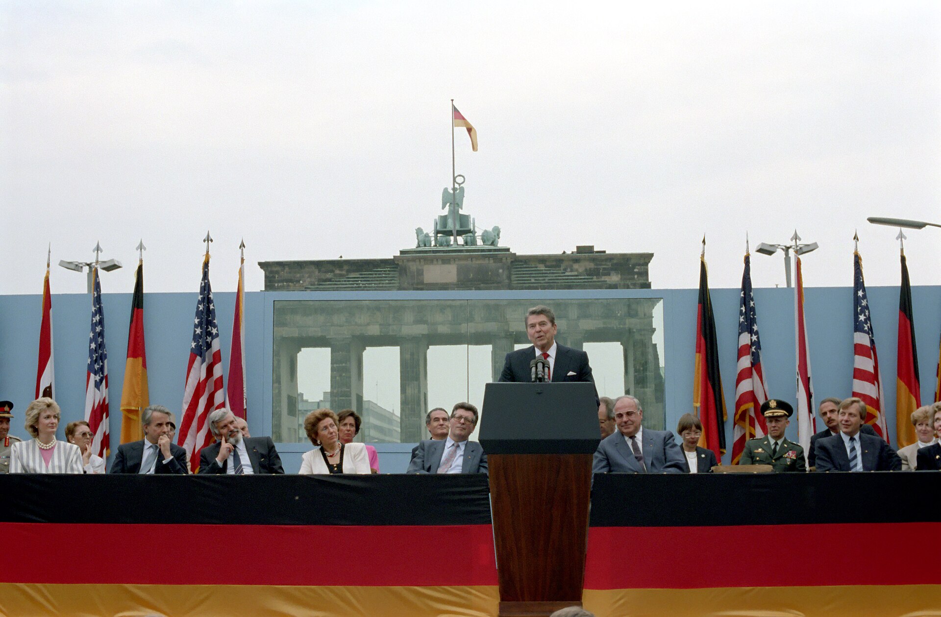 Reagan Challenges Gorbachev — 'Tear Down This Wall' — detail
